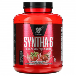 BSN, Syntha-6, протеиновая матрица премиального качества, клубничный коктейль, 2,27 кг (5 фунтов)