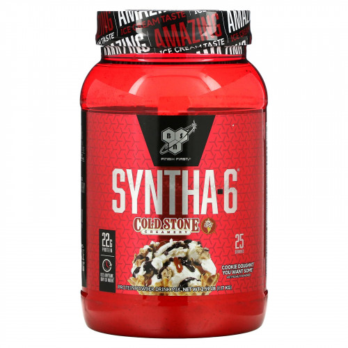 BSN, Syntha-6, Cold Stone Creamery, со вкусом печенья Cookie Doughn't You Want Some, 1,17 кг