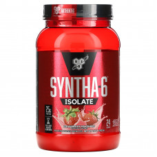 BSN, Syntha-6 Isolate, сухая смесь для приготовления протеиновых коктейлей, со вкусом клубники, 912 г (2,01 фунтов)