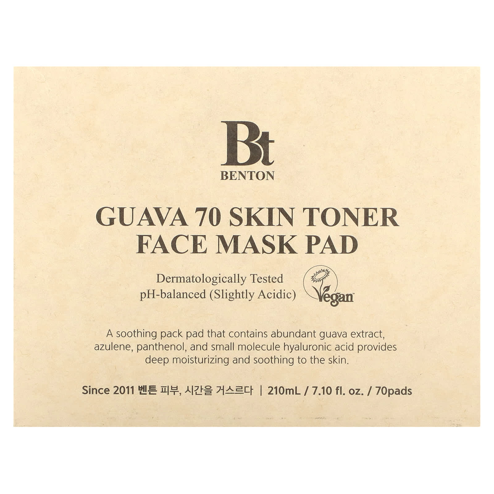 Benton, Guava 70 Skin Toner Face Beauty Mask Pad, 70 подушек, 210 мл (7,1 жидк. Унции)