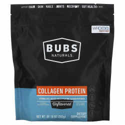 BUBS Naturals, Коллагеновый протеин, без добавок, 283 г (10 унций)