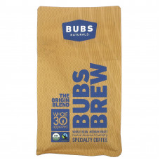 BUBS Naturals, Bubs Brew, смесь The Origin, цельные бобы, средней обжарки, 340 г (12 унций)
