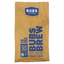 BUBS Naturals, Bubs Brew, смесь The Origin, молотая, средней обжарки, 340 г (12 унций)