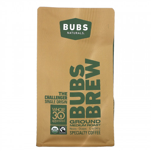 BUBS Naturals, Bubs Brew, The Challenger Single Origin, молотый, средней обжарки, 340 г (12 унций)