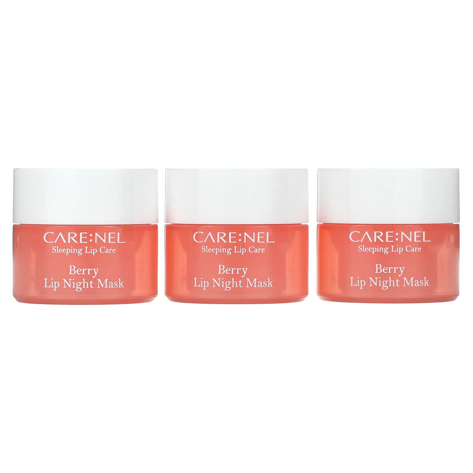 Care:Nel, Sleeping Lip Care, ночная маска для губ, ягодная, 3 шт. По 5 г (0,17 унции)