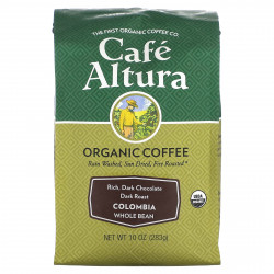 Cafe Altura, органический кофе, Колумбия, цельные зерна, темная обжарка, 283 г (10 унций)