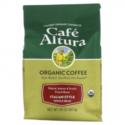 Cafe Altura, органический кофе, итальянский стиль, цельные зерна, французская обжарка, 567 г (20 унций)