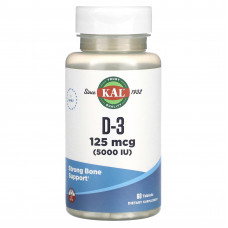 KAL, D-3, 125 мкг (5000 МЕ), 60 таблеток
