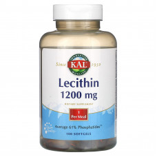 KAL, лецитин, 1200 мг, 100 капсул