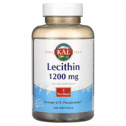 KAL, лецитин, 1200 мг, 100 капсул