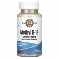 KAL, Метил B-12, 5000 мкг, 60 таблеток