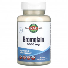 KAL, Бромелаин, 500 мг, 90 таблеток