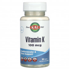 KAL, витамин К, 100 мкг, 100 таблеток
