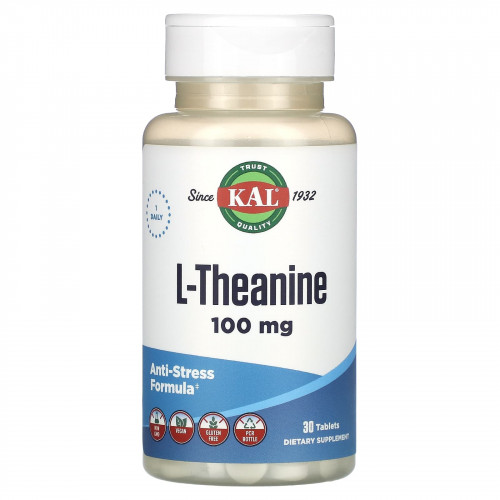 KAL, L-теанин, 100 мг, 30 таблеток
