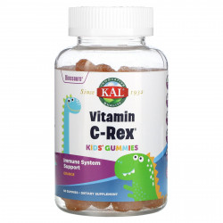 KAL, Детские жевательные таблетки с витамином C-Rex, с апельсином, 60 жевательных таблеток