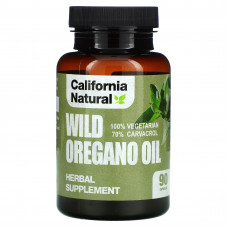California Natural, масло дикого орегано, 90 вегетарианских капсул