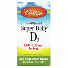 Carlson, Super Daily D3, 1000 МЕ, 10,3 мл (0,35 жидк. унции)