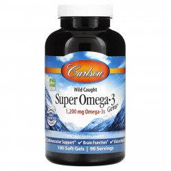 Carlson, Wild Caught Super Omega-3 Gems, высокоэффективная омега-3 из морской рыбы, 600 мг, 180 мягких капсул