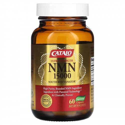 Catalo Naturals, Омолаживающее средство для молодости NMN 15000, 60 вегетарианских капсул