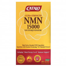 Catalo Naturals, Омолаживающее средство для молодости NMN 15000, 60 вегетарианских капсул