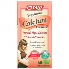 Catalo Naturals, вегетарианская формула с кальцием, кальций из пренатальных водорослей, 60 вегетарианских таблеток