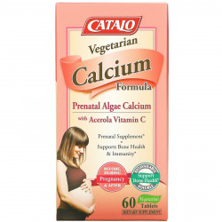 Catalo Naturals, вегетарианская формула с кальцием, кальций из пренатальных водорослей, 60 вегетарианских таблеток