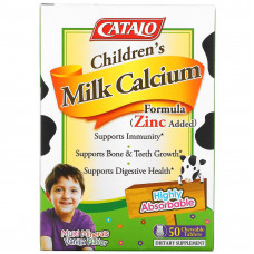 Catalo Naturals, Children's Milk Calcium Formula, ваниль, 50 жевательных таблеток