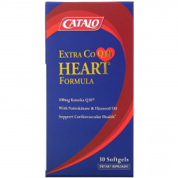 Catalo Naturals, Формула для сердца с экстрактом коэнзима Q10 с наттокиназой и льняным маслом, 30 мягких таблеток