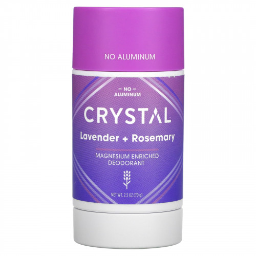 Crystal, Обогащенный магнием дезодорант, лаванда и розмарин, 70 г (2,5 унции)