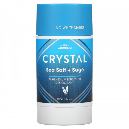 Crystal, Обогащенный магнием дезодорант, морская соль + шалфей, 70 г (2,5 унции)