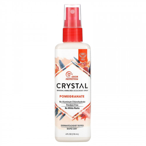 Crystal, минеральный спрей-дезодорант, гранат, 118 мл (4 жидк. унции)