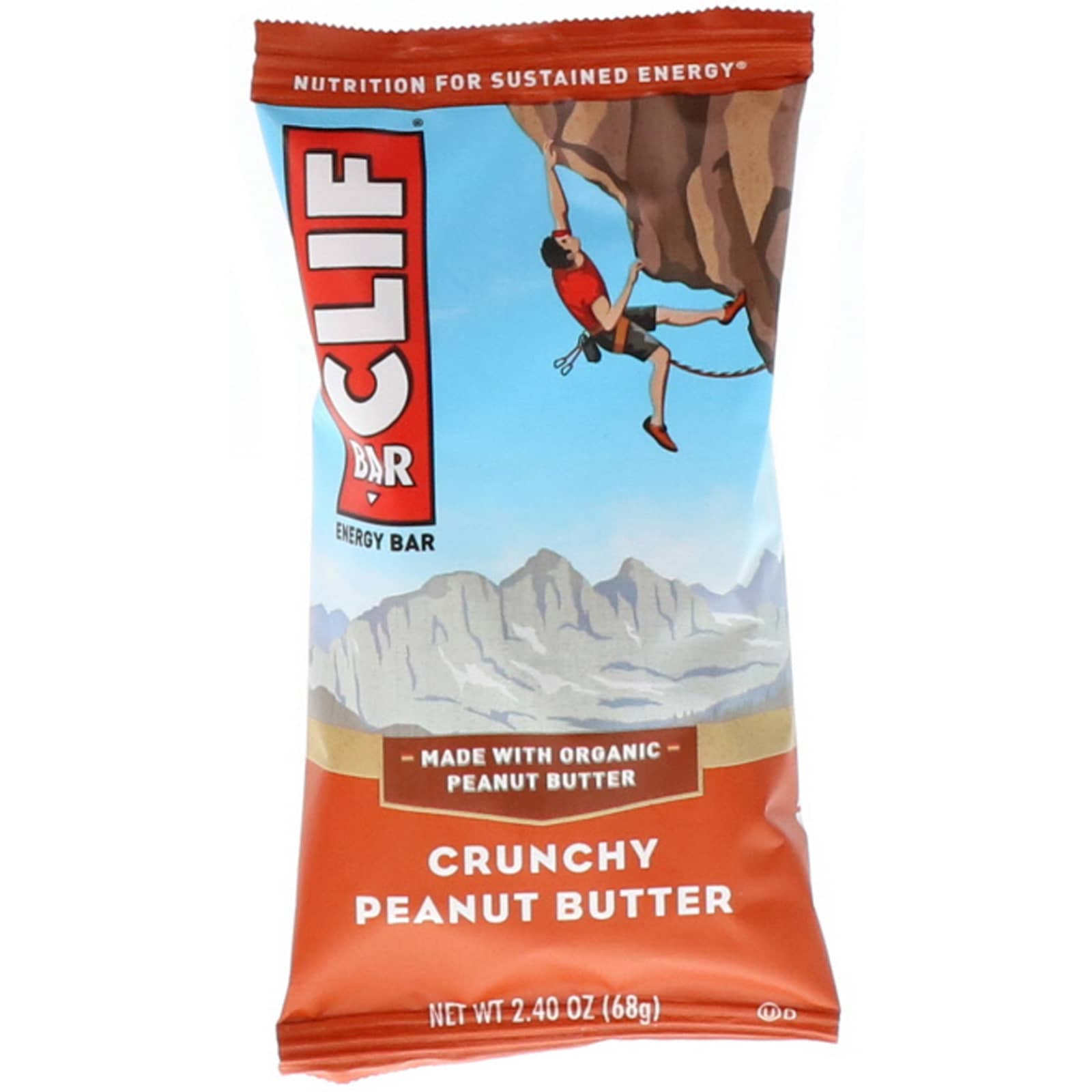 Clif Bar, Энергетический батончик с хрустящим арахисом, 12 батончиков, весом 68 г (2,40 унции) каждый