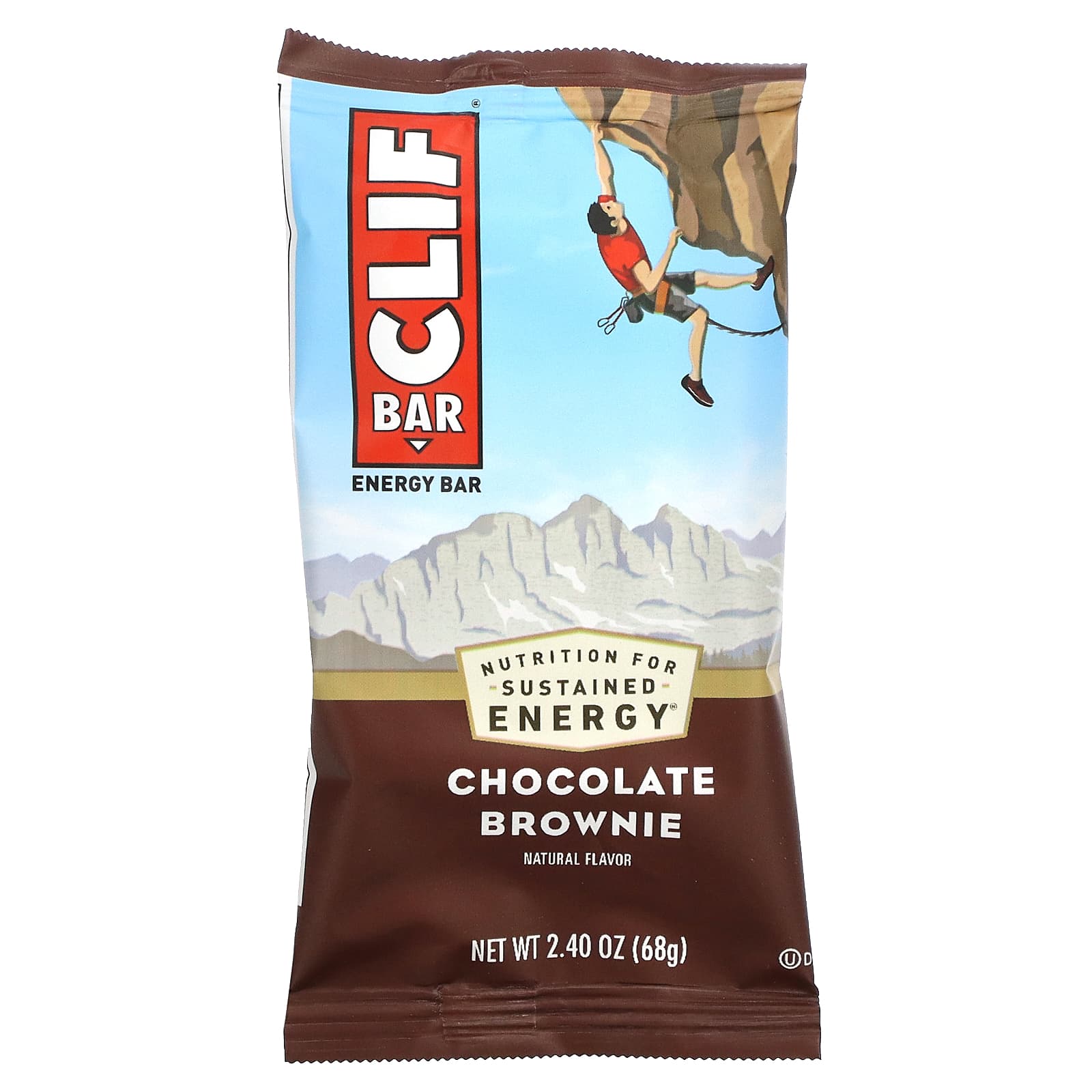 Clif Bar, Энергетический батончик, Шоколадный брауни, 12 батончиков, 2,40 унц. (68 г) каждый