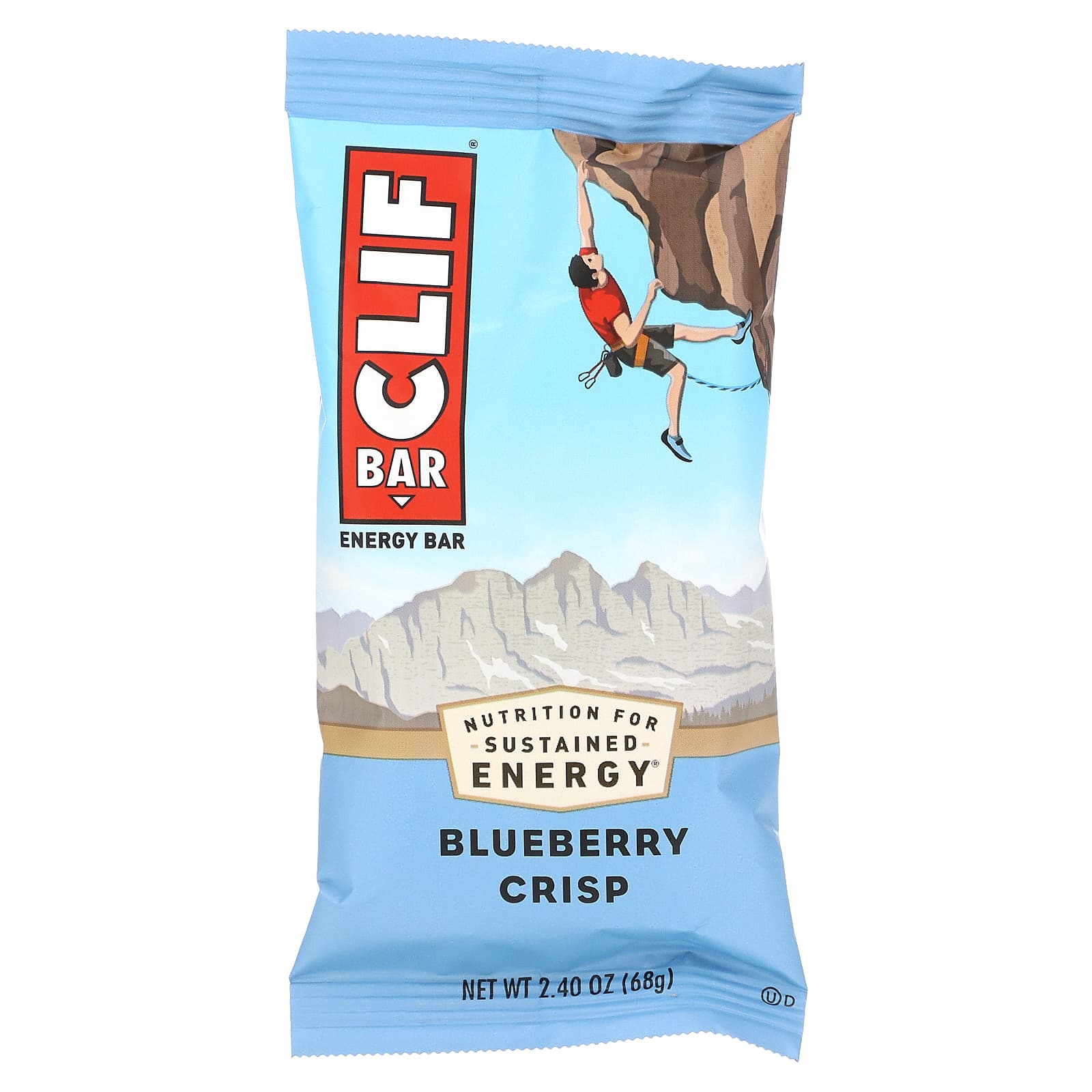 Clif Bar, One Bar, хрустящее печенье с голубикой, 12 батончиков, вес каждого 68 г (2,40 унции)