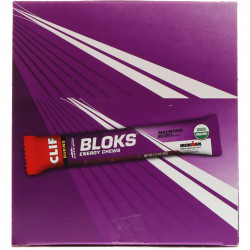Clif Bar, Bloks, энергетические жевательные блоки, вкус «Горная ягода», 18 пакетиков, 60 г (2,12 унции) каждый
