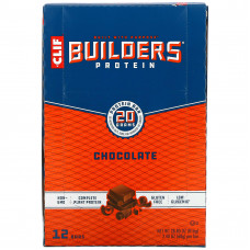 Clif Bar, Builder's, протеиновый батончик, шоколад, 12 батончиков по 68 г (2,40 унции)