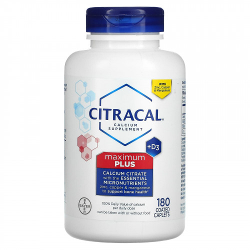 Citracal, Maximum Plus + D3, 180 капсул в оболочке