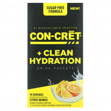 Con-Cret, Пакетики для очищающих увлажняющих напитков, без сахара, цитрусовые и манго, 14 пакетиков по 4,83 г (0,19 унции)