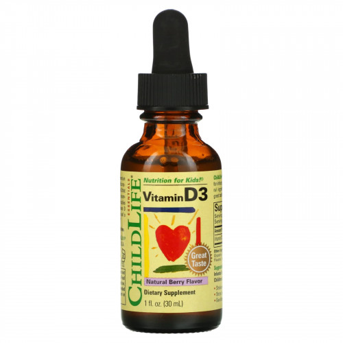 ChildLife Essentials, витамин D3, со вкусом натуральных ягод, 30 мл (1 жидк. унция)