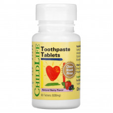 ChildLife Essentials, Зубная паста в таблетках, Натуральный ягодный вкус, 500 мг, 60 таблеток
