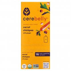 Cerebelly, Organic Baby Puree, Carrot Chickpea with Ginger, 6 Pouches, 4 oz (113 g) Each