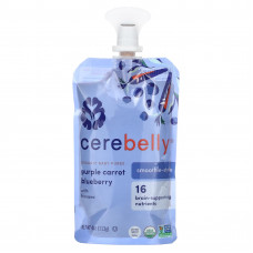 Cerebelly, Органическое детское пюре, смузи, фиолетовая морковь и черника с бананом, 113 г (4 унции)