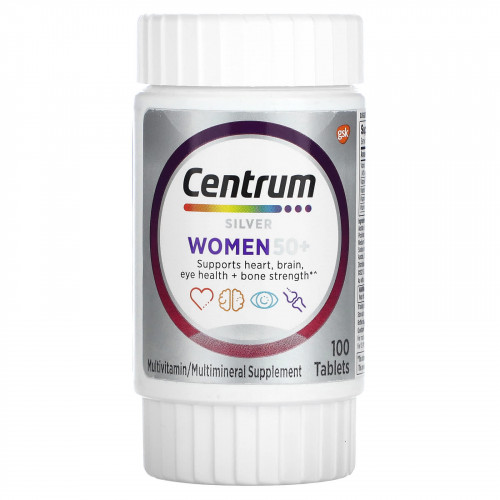 Centrum, Серебряные таблетки для женщин старше 50 лет, 100 таблеток