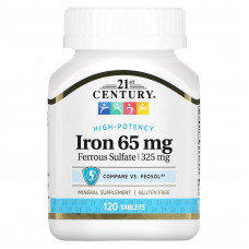 21st Century, Железо, 65 мг, 120 таблеток