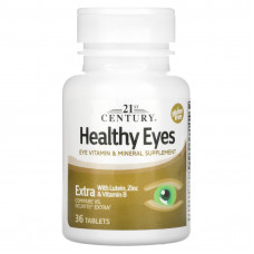 21st Century, для здоровья глаз, с лютеином, цинком и витамином B, 36 таблеток