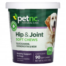 petnc NATURAL CARE, добавка для здоровья суставов у собак, со вкусом печени, 90 жевательных таблеток, 180 г (6,3 унции)
