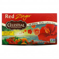 Celestial Seasonings, травяной чай, Red Zinger, без кофеина, 20 чайных пакетиков, 49 г (1,7 унции)