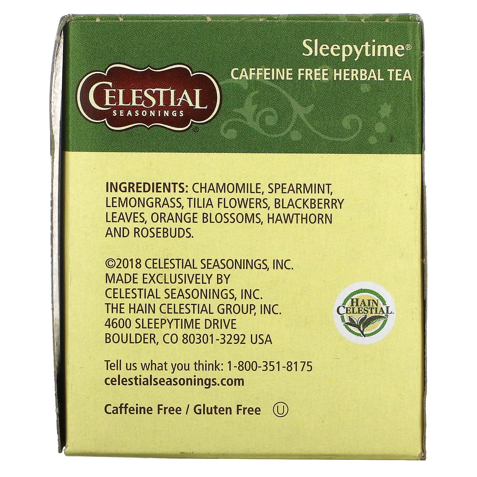 Celestial Seasonings, Sleepytime, травяной чай, без кофеина, 20 чайных пакетиков, 29 г (1,0 унции)