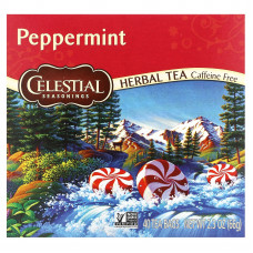 Celestial Seasonings, травяной чай, перечная мята, без кофеина, 40 чайных пакетиков, 66 г (2,3 унции)