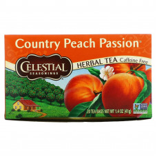 Celestial Seasonings, травяной чай, Country Peach Passion, без кофеина, 20 чайных пакетиков, 41 г (1,4 унции)